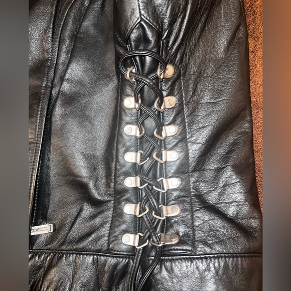 Harley-Davidson RN 103819 vintage Black Leather Women's vest M - Picture 6 of 11